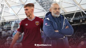 Regan Clayton with Nuno Espirito Santo at London Stadium