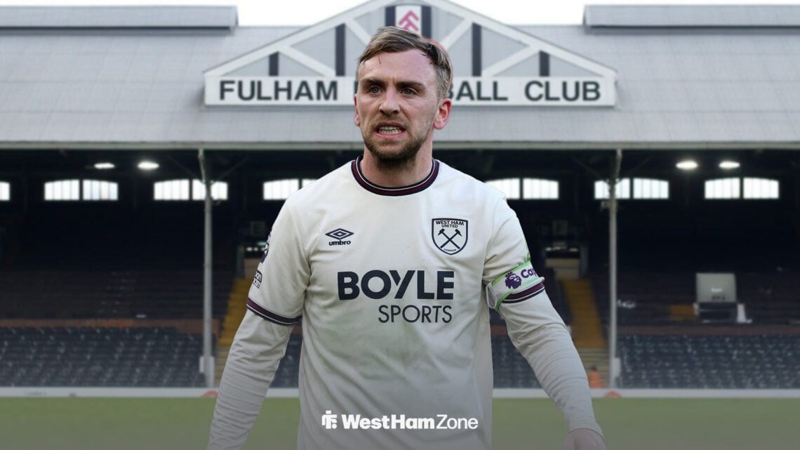 Jarrod Bowen looking frustrated at Craven Cottage.