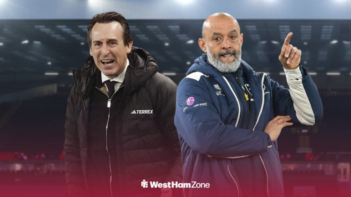 Unai Emery and Nuno Espirito Santo stood alongside each other at Villa Park.