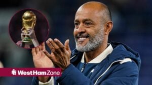 Nuno Espirito Santo looking happy with World Cup in circular inset
