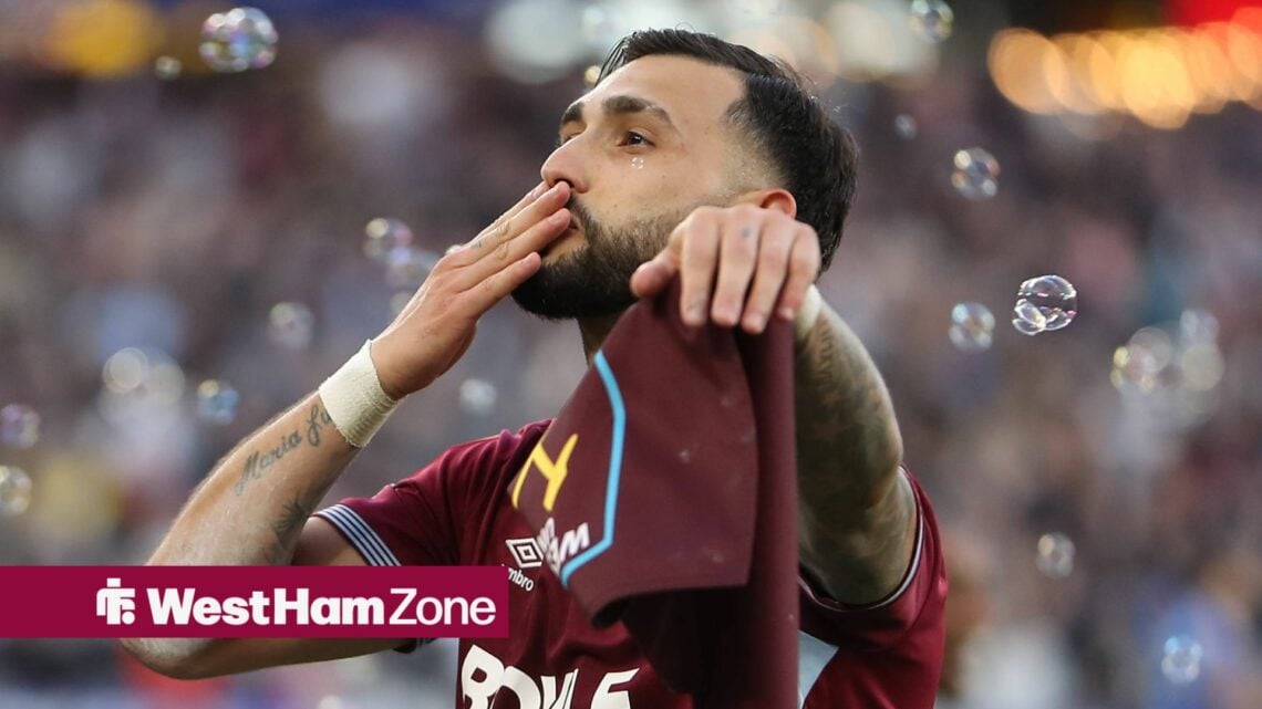 Taty Castellanos celebrating a goal for West Ham