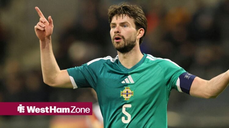 West Ham United defender Michael Forbes representing Northern Ireland