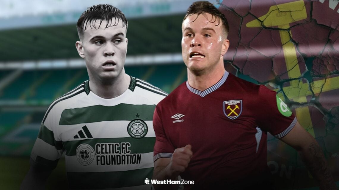 Daniel Cummings playing for Celtic alongside Daniel Cummings playing for West Ham