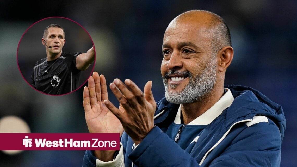 Nuno Espirito Santo smiling with Craig Pawson in circular inset