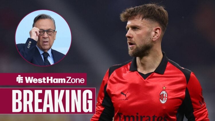 West Ham owner David Sullivan at the London Stadium while looking at loan star Niclas Fullkrug who is playing in Serie A with AC Milan.