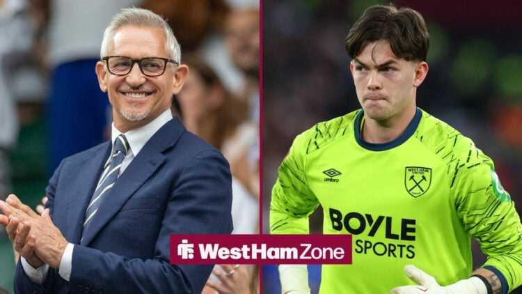 Gary Lineker looking in the direction of Fin Herrick, who is playing for West Ham during an FA Cup game against Leeds United at the London Stadium.