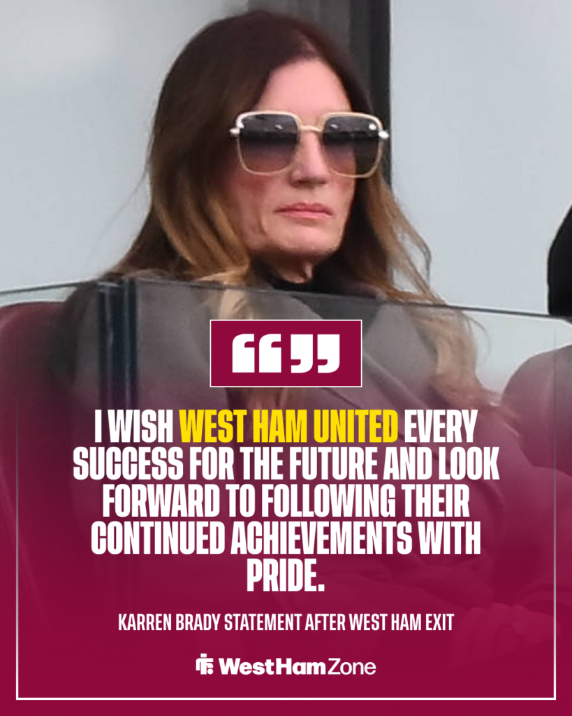 Karren Brady West Ham exit statement