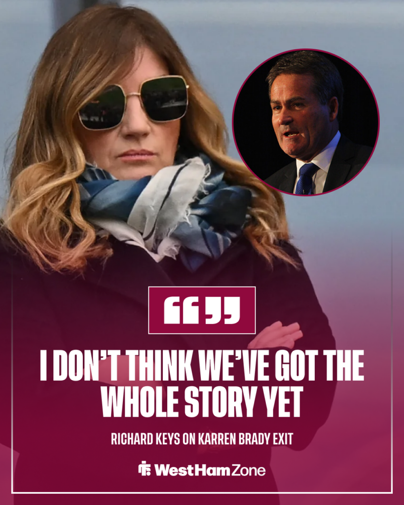West Ham Richard Keys on Karren Brady exit
