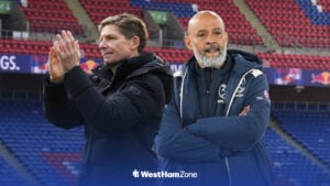 Oliver Glasner and West Ham boss Nuno Espirito Santo stood at Selhurst Park
