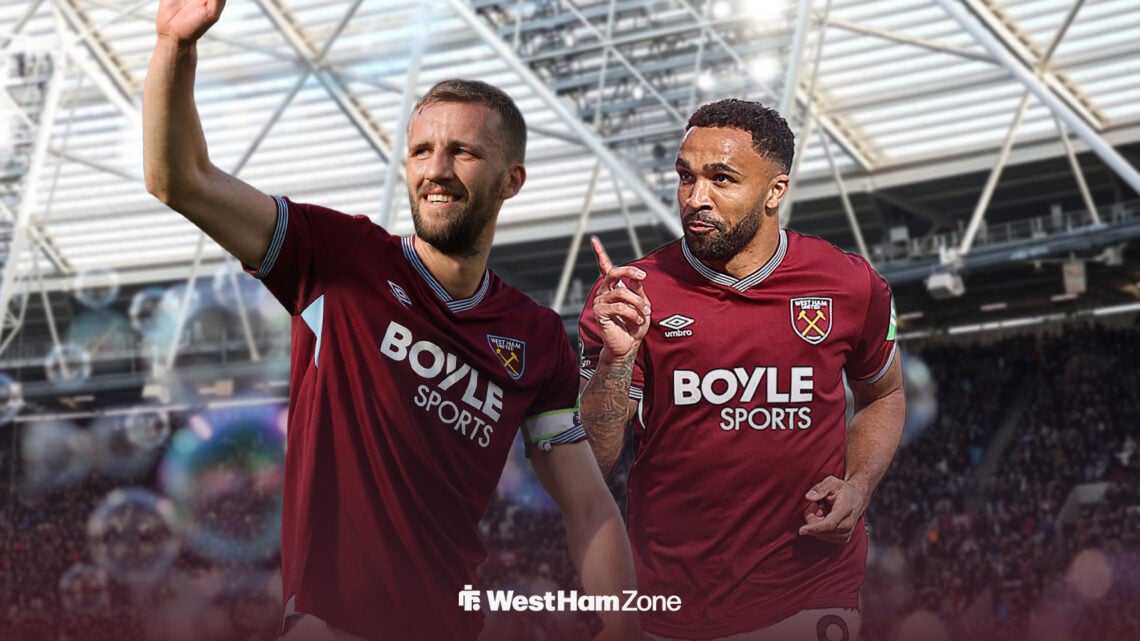 Tomas Soucek and Callum Wilson at London Stadium