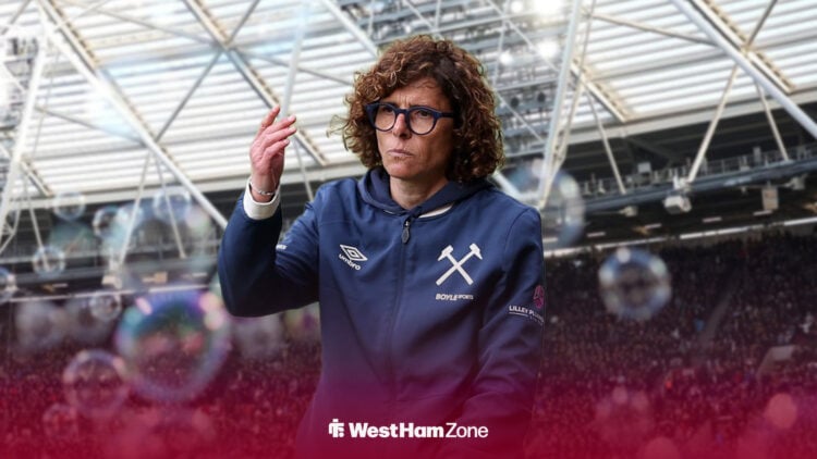 Rita Guarino motions with bubbles flying around her