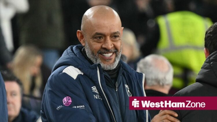 Nuno Espirito Santo smiling at West Ham