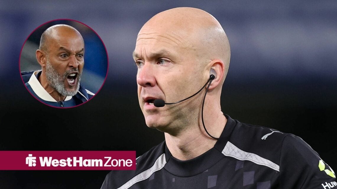Referee Anthony Taylor with Nuno Espirito Santo shouting in circular inset