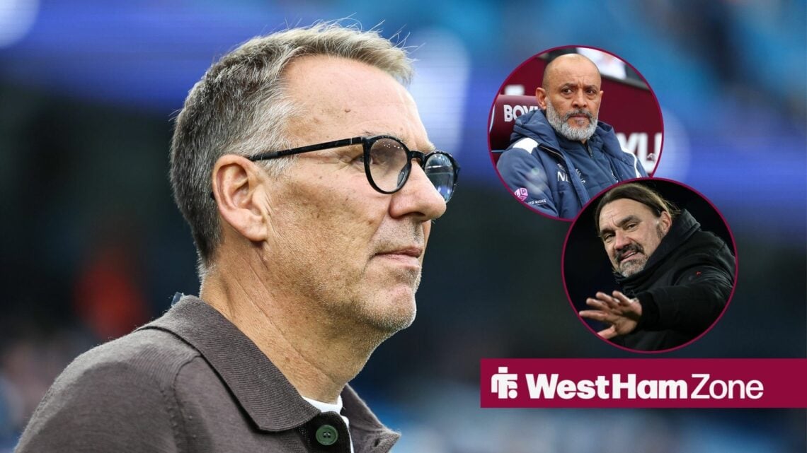 Paul Merson looking ahead with Nuno Espirito Santo and Daniel Farke in circular insets