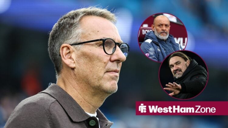 Paul Merson looking ahead with Nuno Espirito Santo and Daniel Farke in circular insets