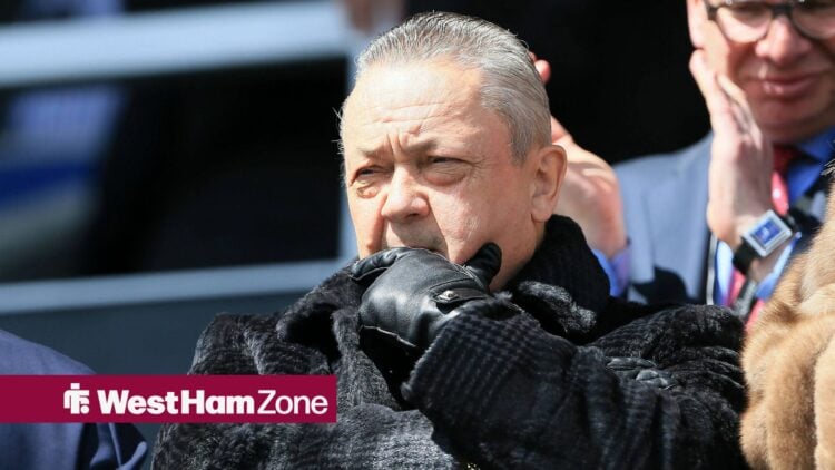 David Sullivan looking worried at West Ham