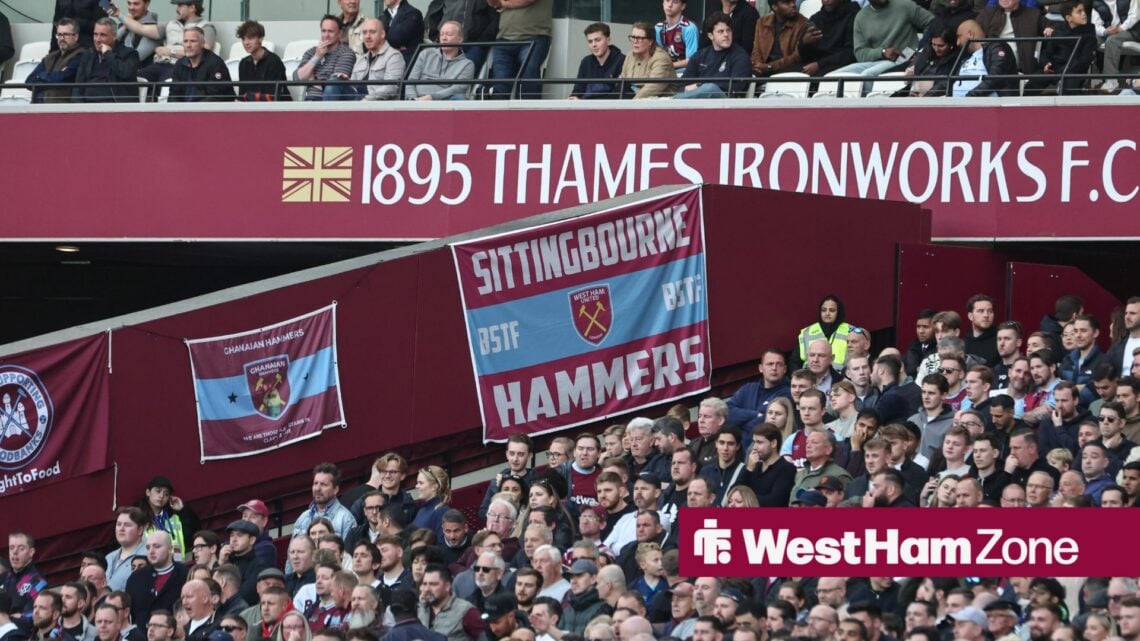 West Ham United supporters inside the London Stadium