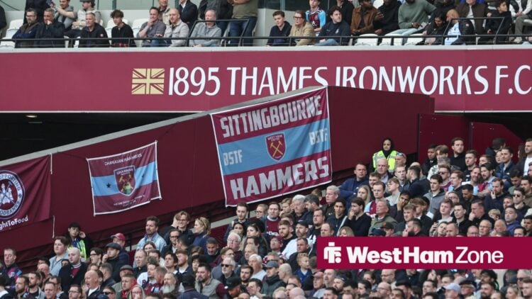 West Ham United supporters inside the London Stadium