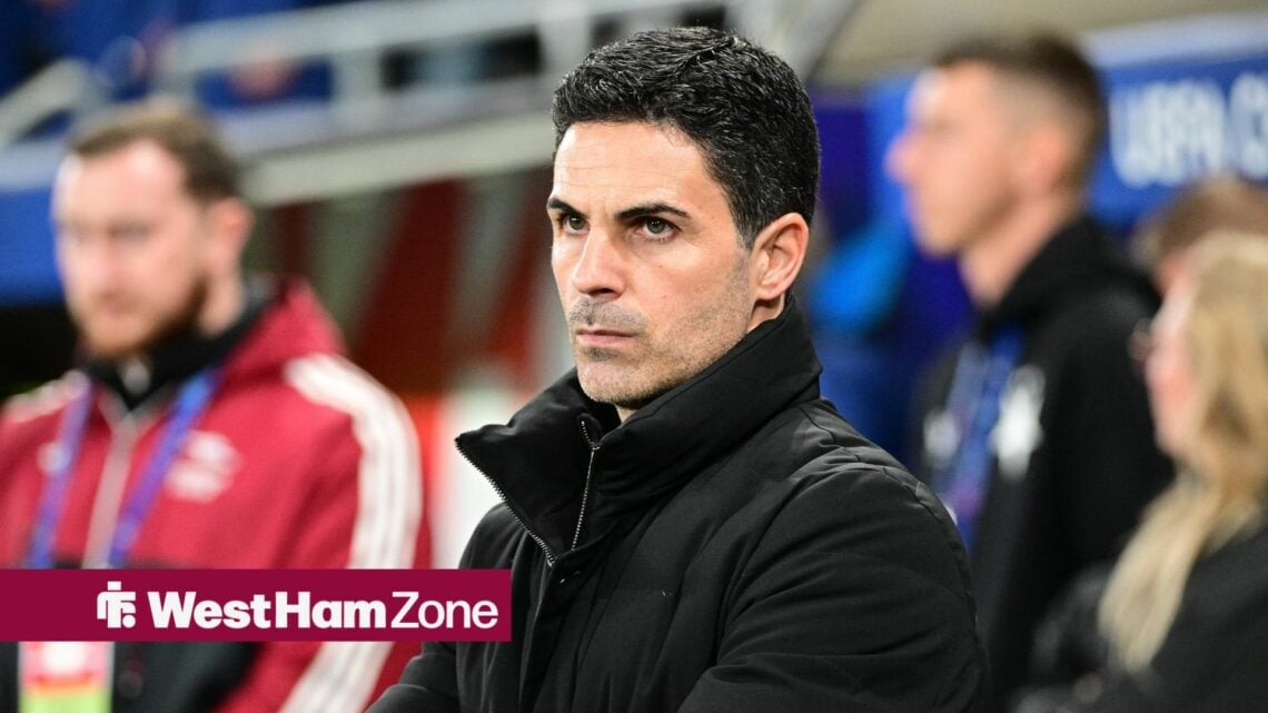 Mikel Arteta on the touchline for Arsenal