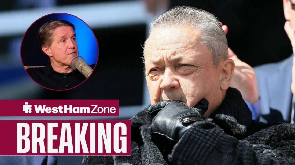 Christian Purslow looking at West Ham United owner David Sullivan, who is watching a Premier League match at the London Stadium.