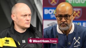 Millwall manager Alex Neil at The Den while looking at Nuno Espirito Santo.