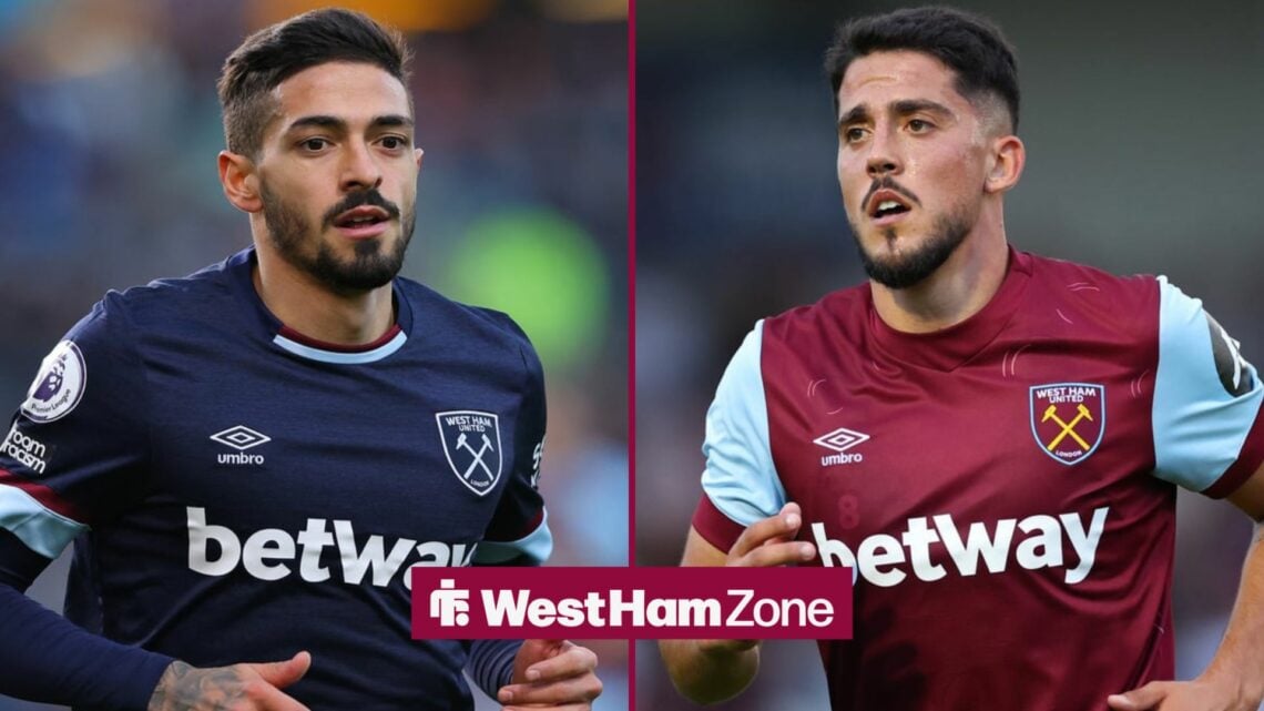 Manuel Lanzini and Pablo Fornals playing for West Ham United