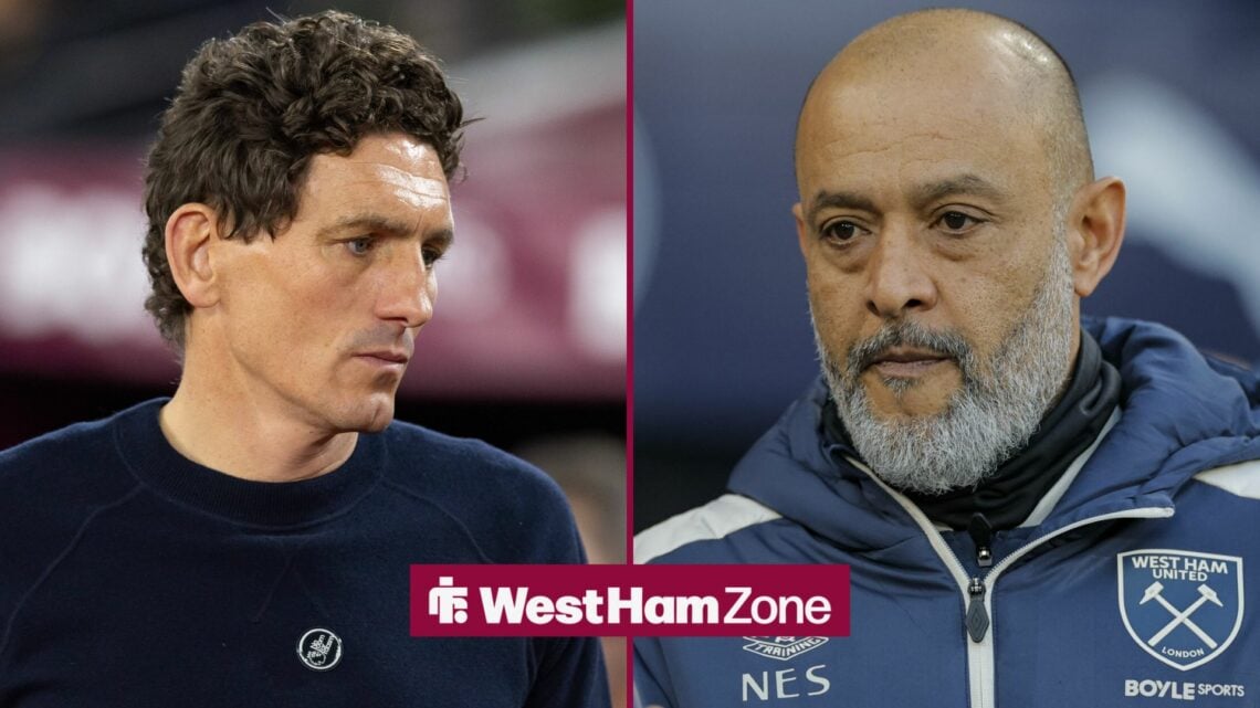 Keith Andrews looking annoyed towards Nuno Espirito Santo looking annoyed