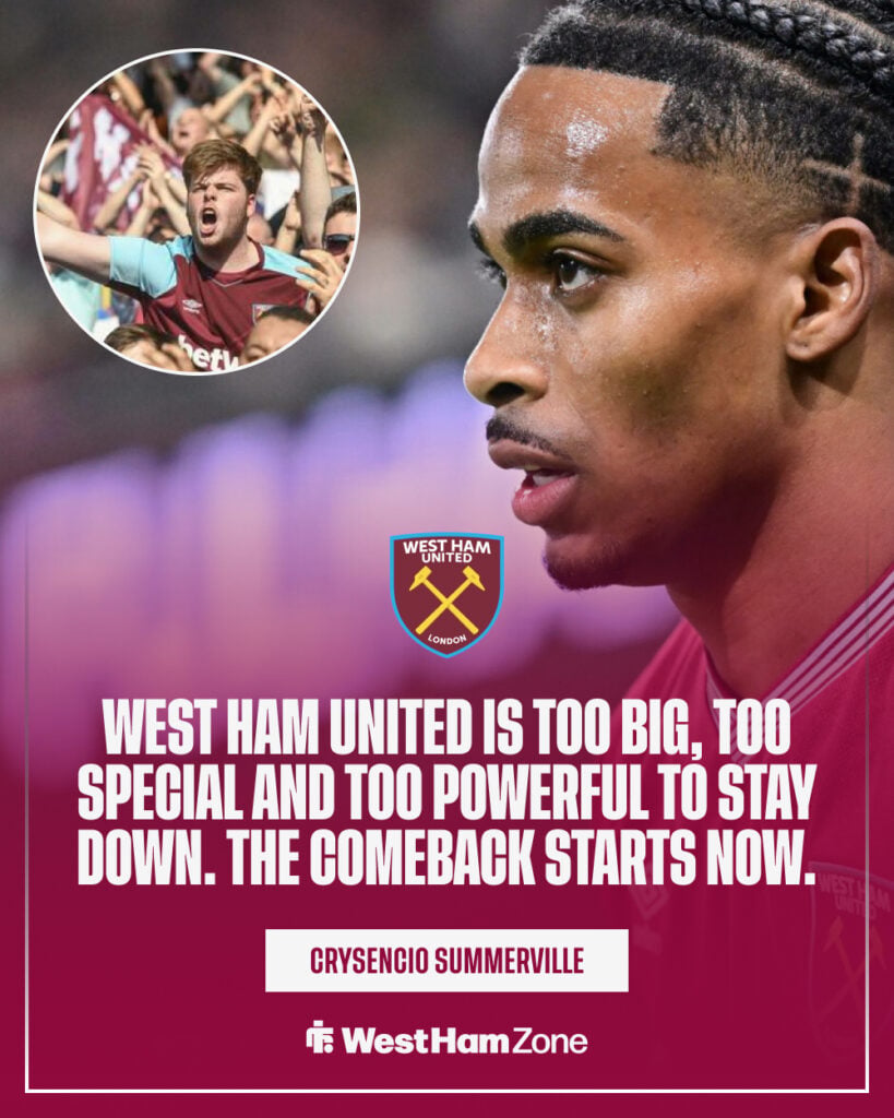 Crysencio Summerville statement after West Ham relegation