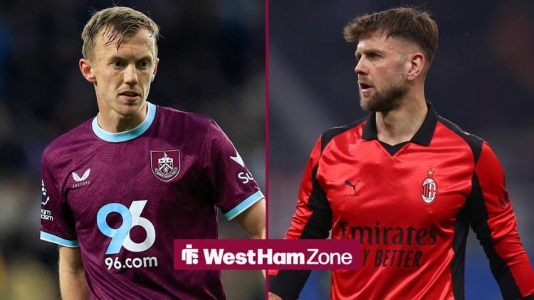 James Ward-Prowse 20 of Burnley during the Premier League match between Burnley and Manchester City, West Ham loanee Niclas Fullkrug in action for ...