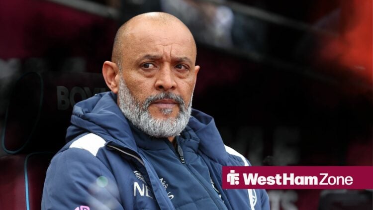 Nuno Espirito Santo, Manager of West Ham United during the West Ham United vs Leeds United FA Cup quarter final match.