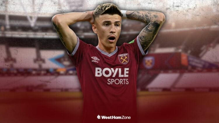 Octavian Popescu in a West Ham shirt