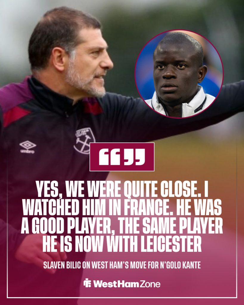West Ham Slaven Bilic N'Golo Kante