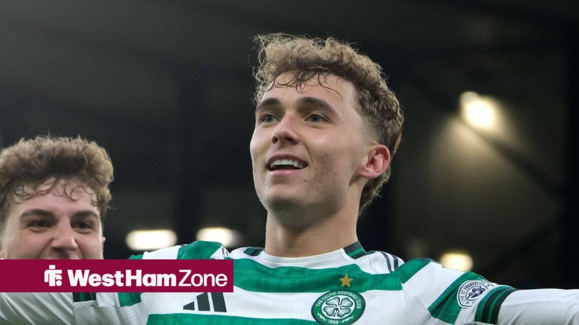 Callum Osmand celebrating for Celtic